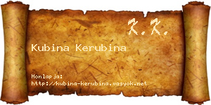 Kubina Kerubina névjegykártya